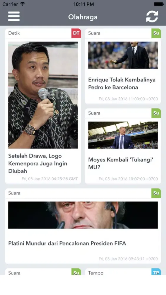 Tangkapan layar Berita Olahraga