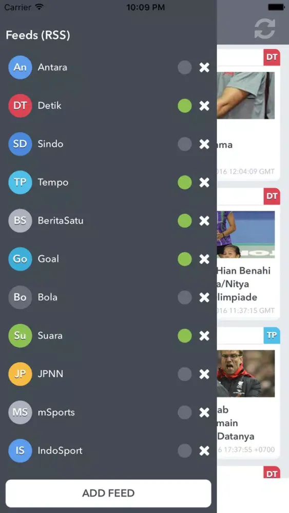 Tangkapan layar Berita Olahraga