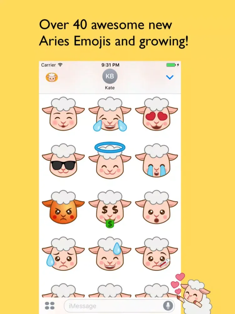 Aries Emojis iPad  سکرین شاٹس