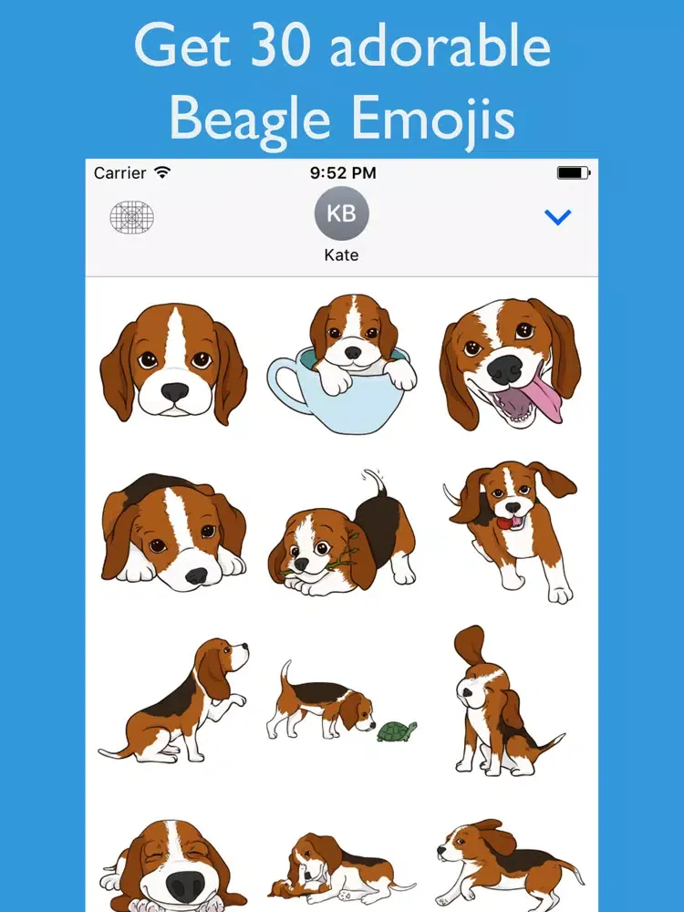 Capturas de pantalla de Beagle Love Emojis iPad 