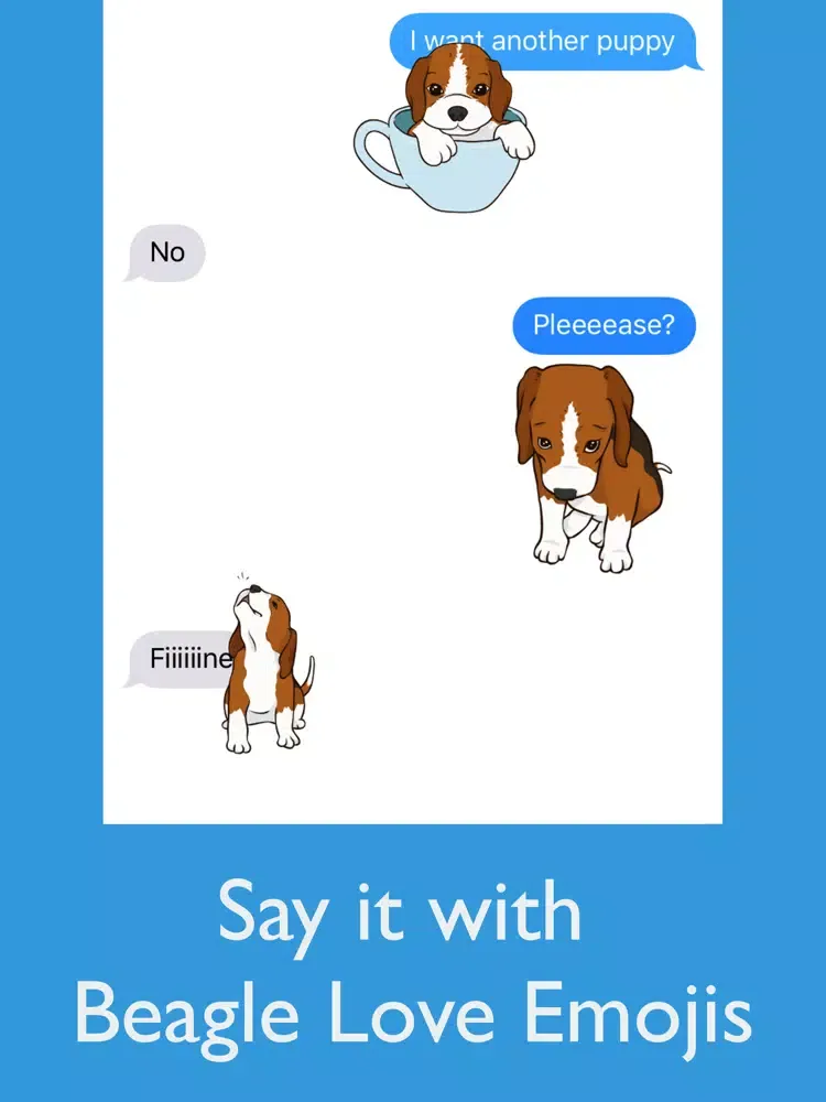Capturas de pantalla de Beagle Love Emojis iPad 