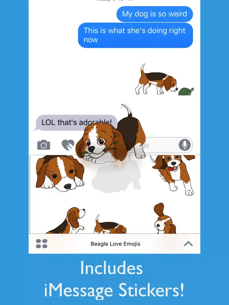 Capturas de pantalla de Beagle Love Emojis iPad 