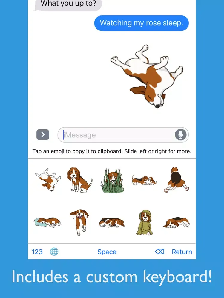 Capturas de pantalla de Beagle Love Emojis iPad 