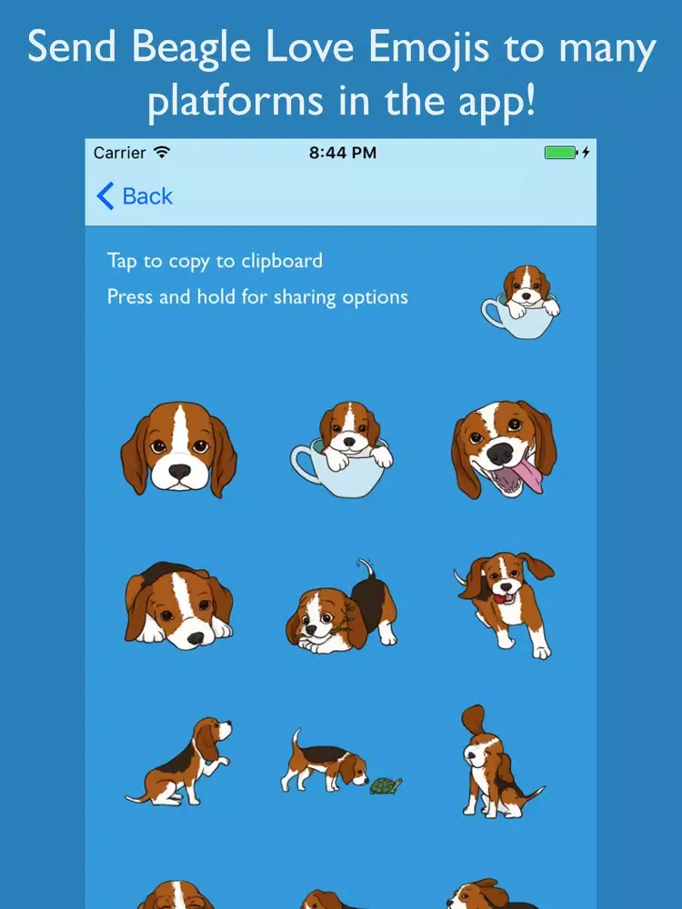 Capturas de pantalla de Beagle Love Emojis iPad 