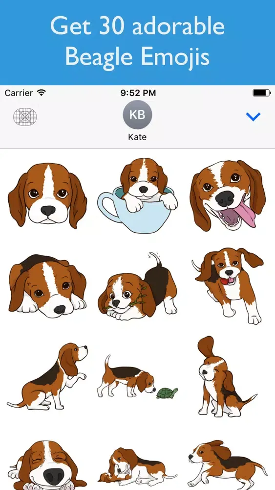 Capturas de pantalla de Beagle Love Emojis