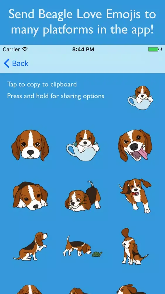 Capturas de pantalla de Beagle Love Emojis