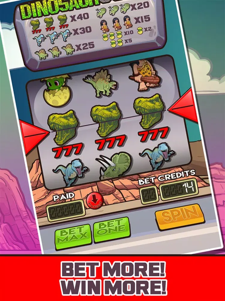 Capturas de tela do Giant Dinosaur Casino Slot - Big Win Prehistoric Vegas Machine iPad 