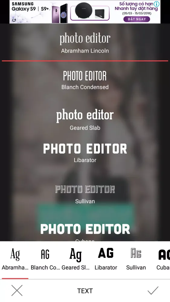 Capturas de tela do Photo Editor 2018