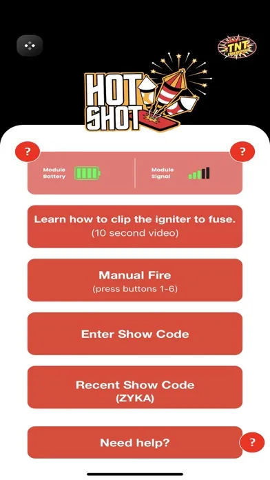 Capturas de tela do TNT Hot Shot Firing System
