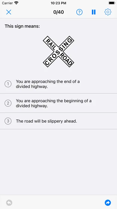 Tangkapan layar DMV Permit Practice Test ゜