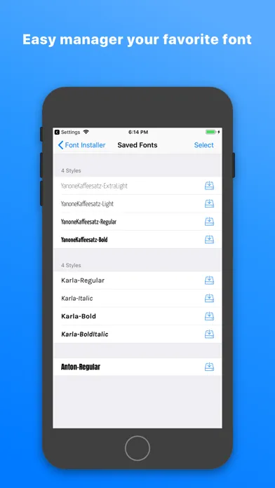 Captures d'écran de xFont - Custom Font Installer