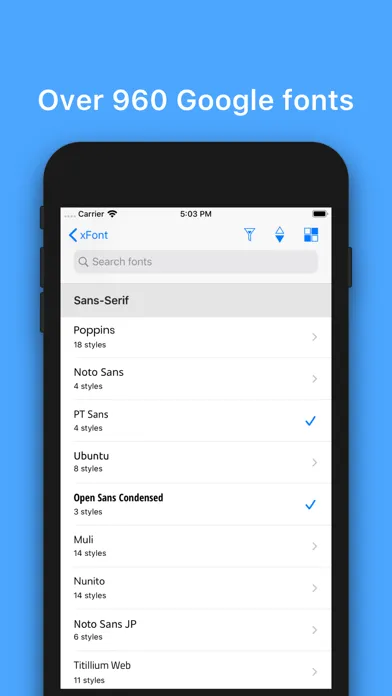 Captures d'écran de xFont - Custom Font Installer