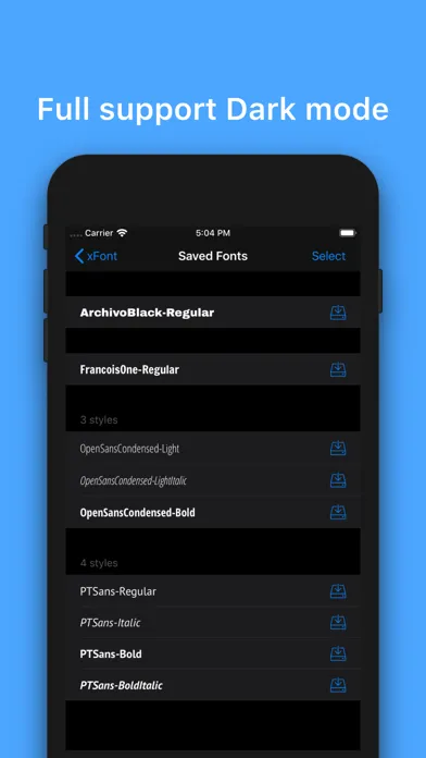 Captures d'écran de xFont - Custom Font Installer