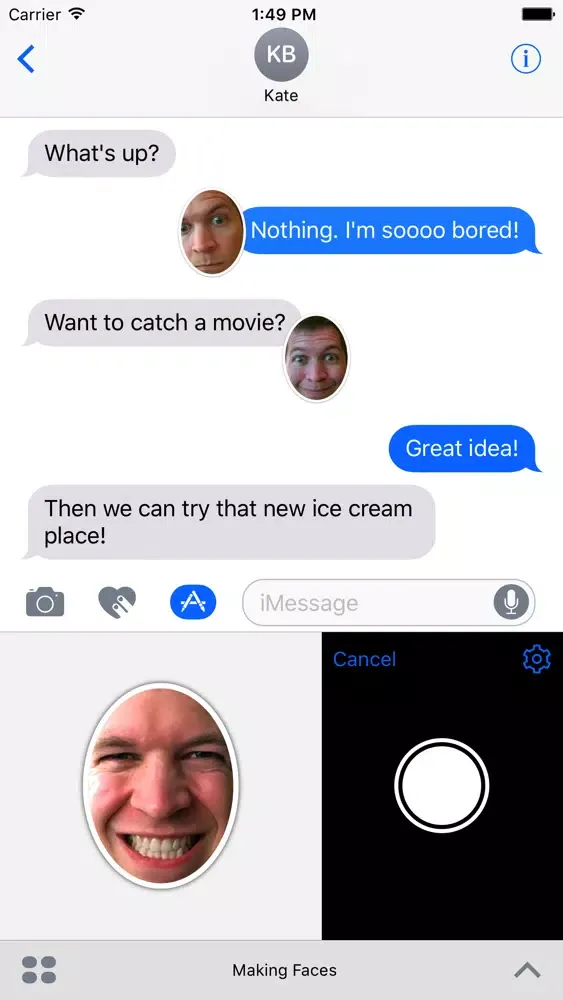 Tangkapan skrin Making Faces - Selfie Stickers