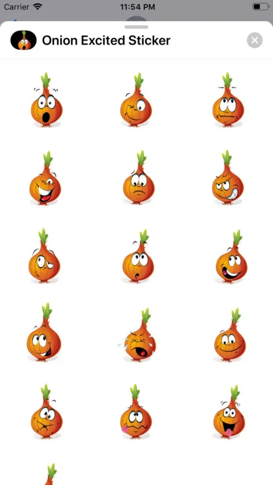 Onion Excited Sticker Screenshots
