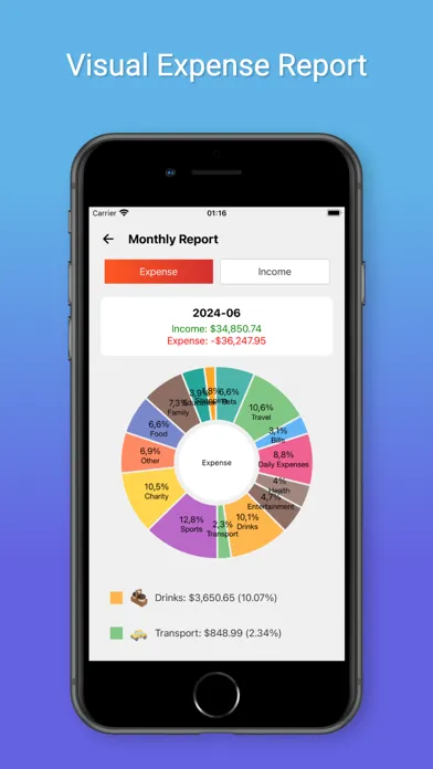 Capturas de tela do MoneyMate - Expense & Income
