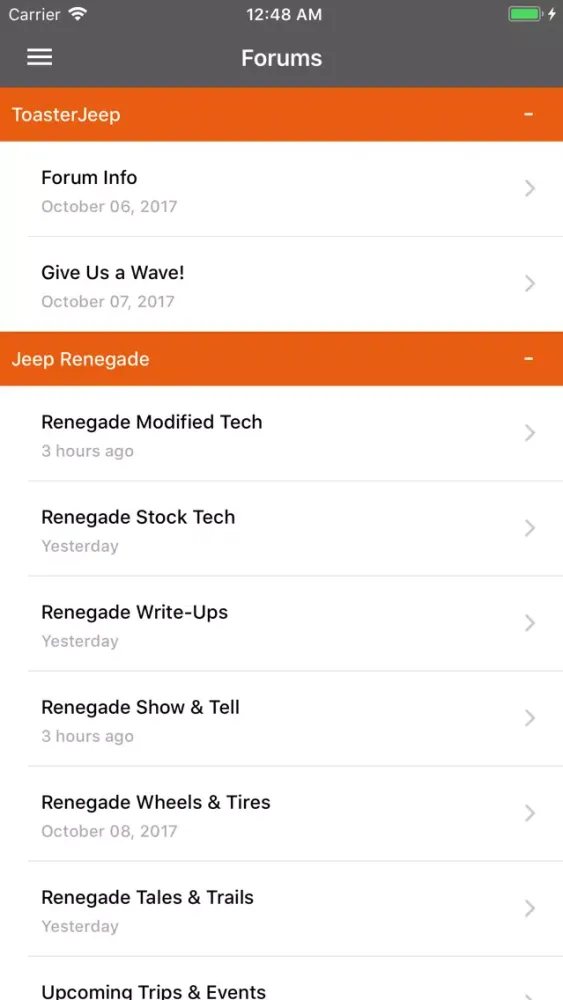 Capturas de tela do ToasterJeep : Renegade Forum