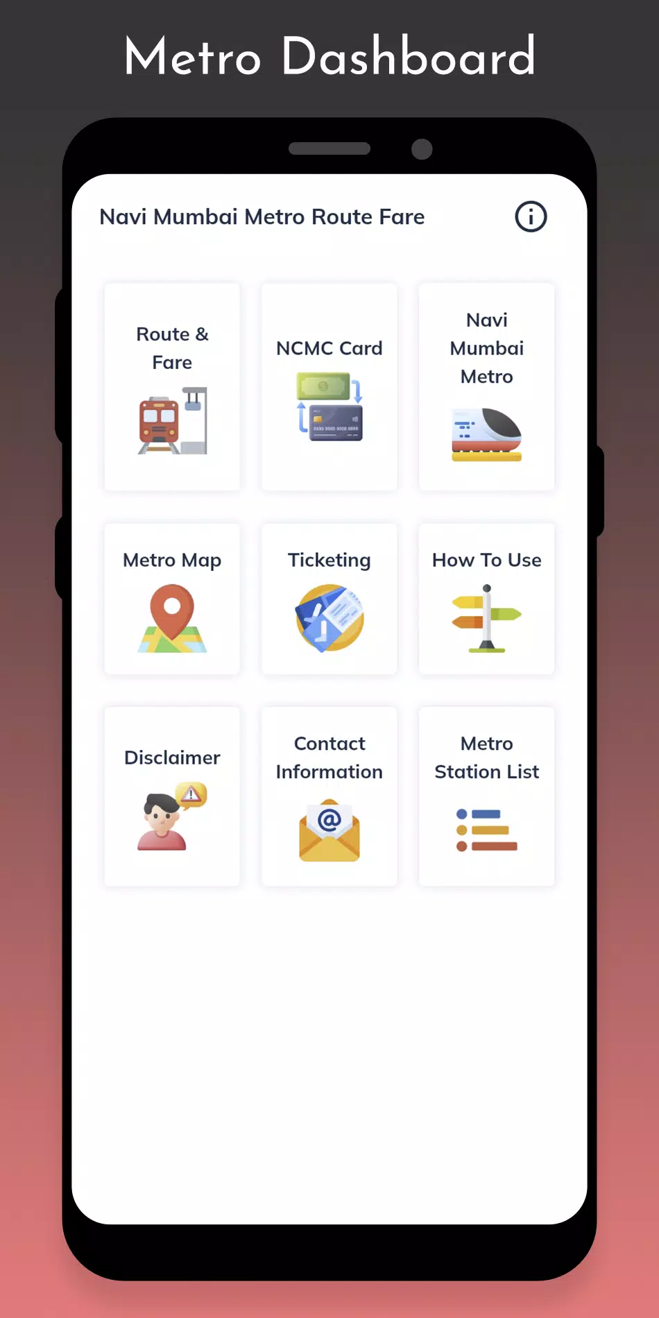 Navi Mumbai Metro Route Fare Screenshots