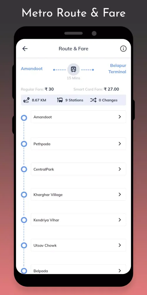 Capturas de pantalla de Navi Mumbai Metro Route Fare
