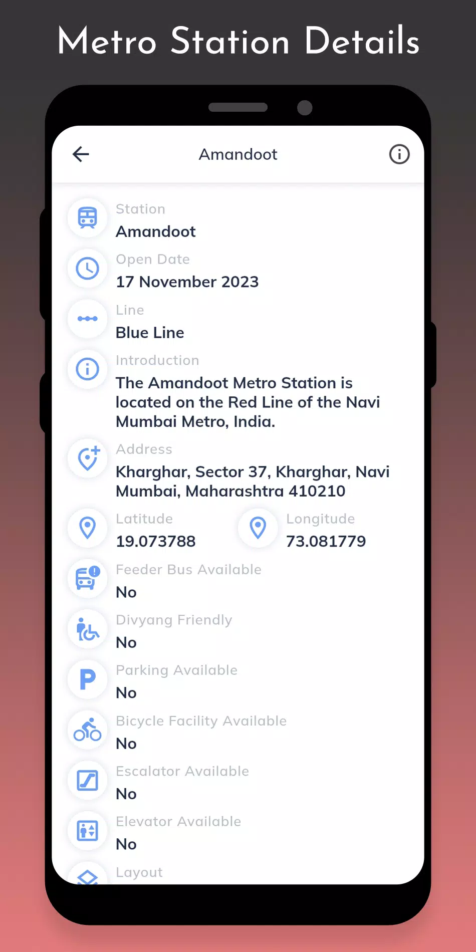 Navi Mumbai Metro Route Fare Screenshots