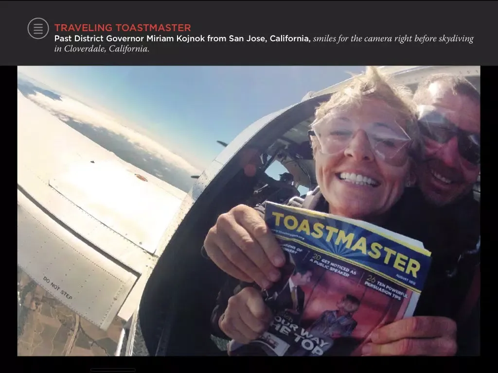 Tangkapan skrin Toastmaster Magazine iPad 