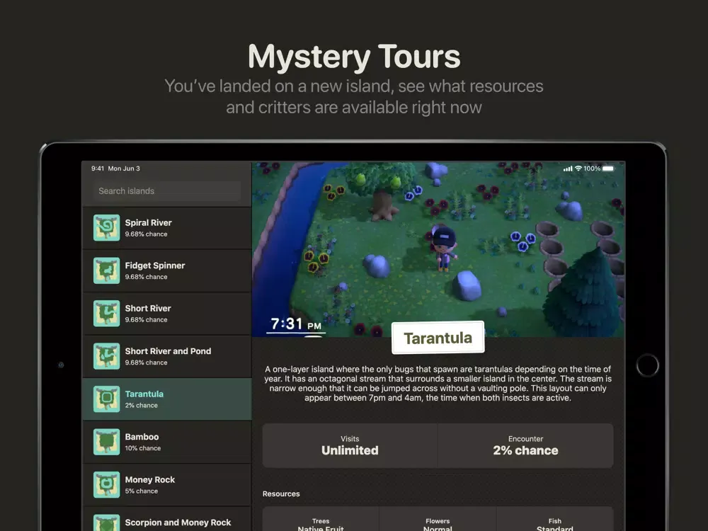Tangkapan skrin CritterDex iPad 
