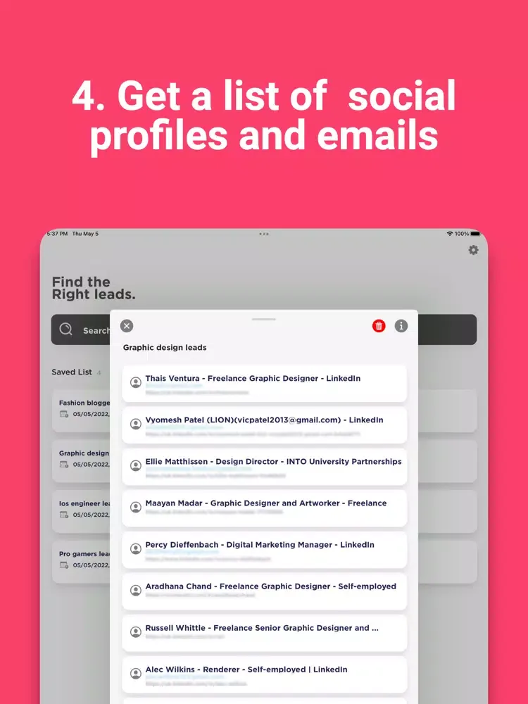 Easylead for LinkedIn iPad  Screenshots