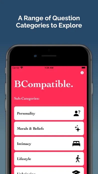 Capturas de tela do BCompatible. Dating Questions
