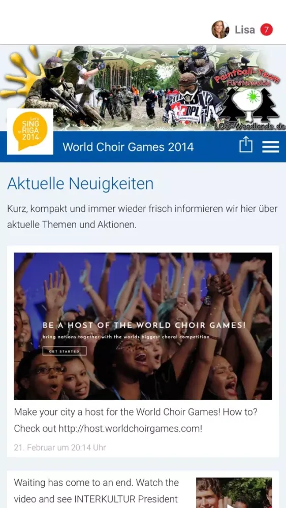 Tangkapan skrin World Choir Games 2014