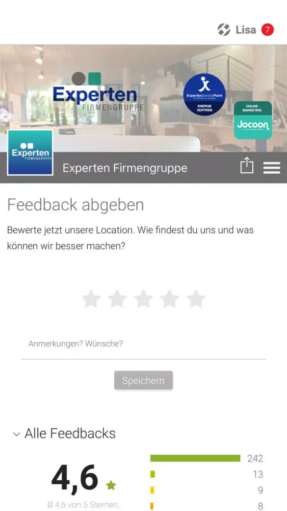 Tangkapan layar Experten Firmengruppe