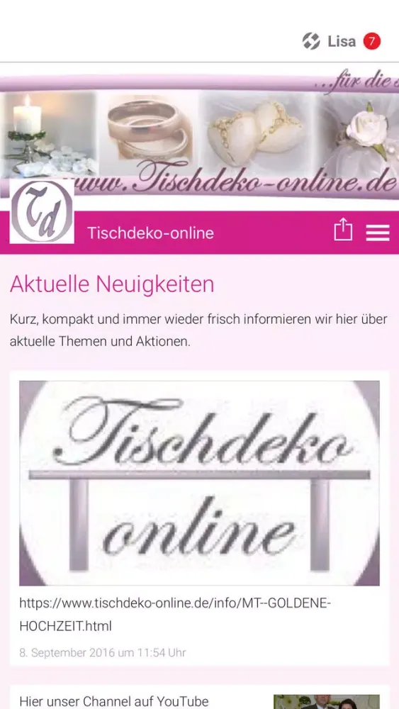 Screenshot di Tischdeko-online App