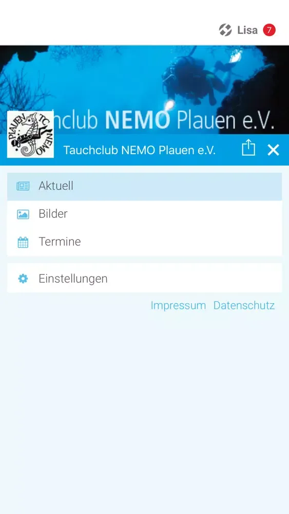 Tangkapan skrin Tauchclub NEMO Plauen e.V.