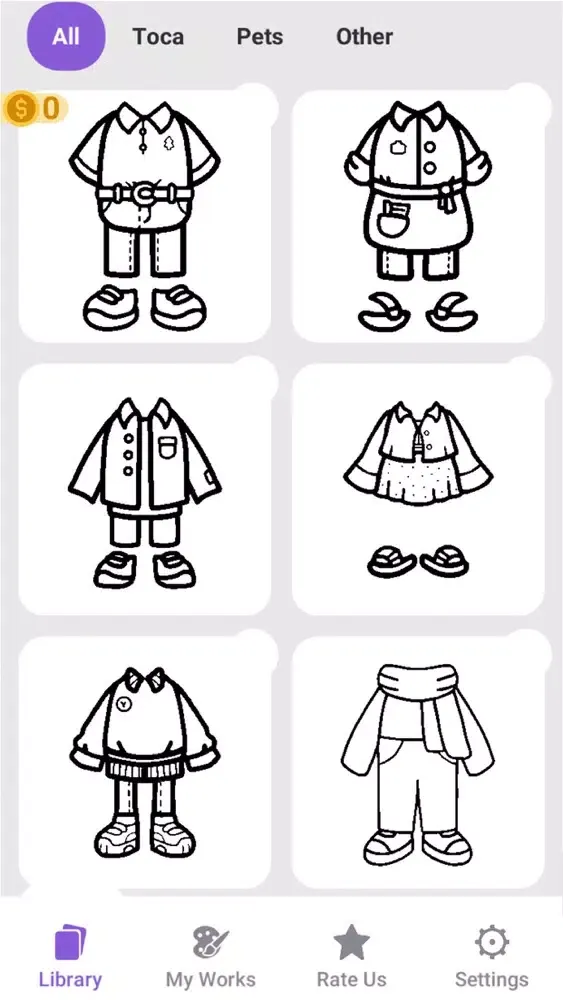 تصاویر Toca Coloring - Outfit Ideas