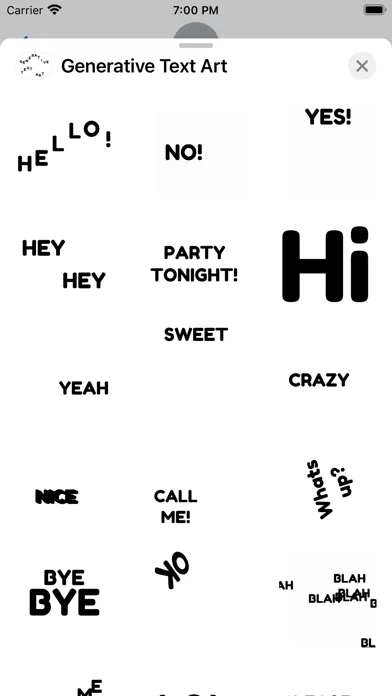 Screenshot di Generative Text Art