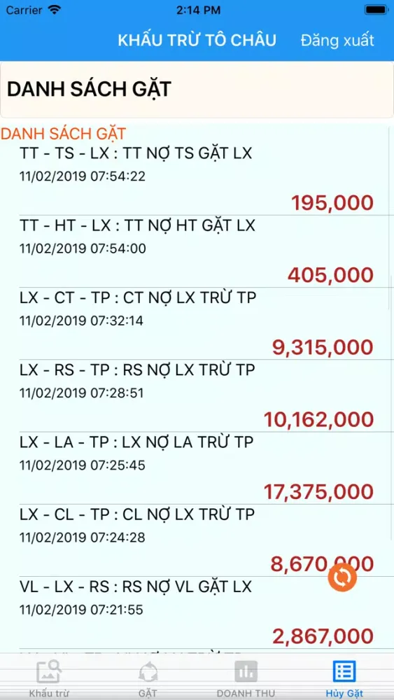 Capturas de tela do Khau Tru