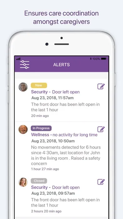 Vericare Alert Screenshots