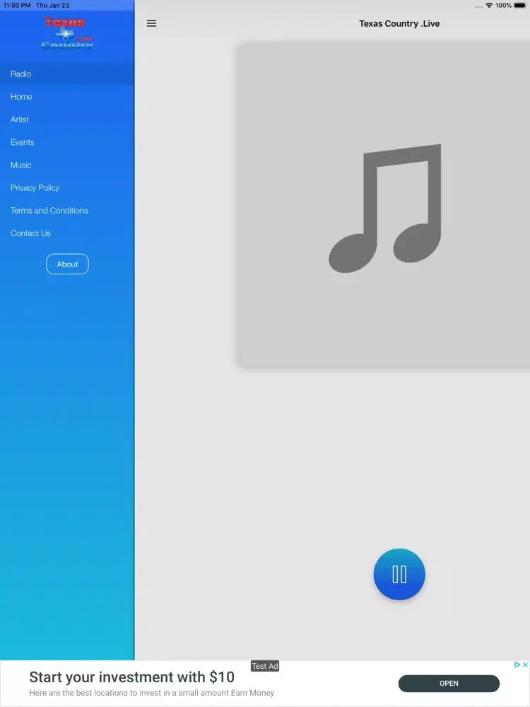 Ảnh chụp màn hình của Texas Country .Live iPad 