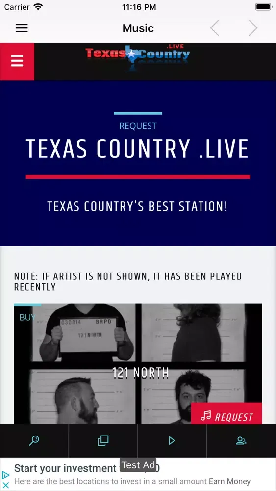 Ảnh chụp màn hình của Texas Country .Live