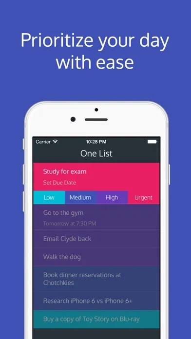 Tangkapan layar Prioritize Tasks with One List