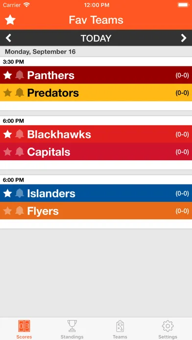 Ảnh chụp màn hình của Pro Hockey Live