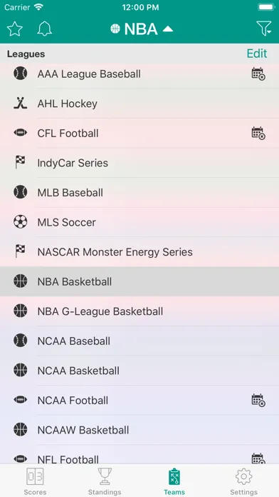 Sports Scores and Schedules Screenshots