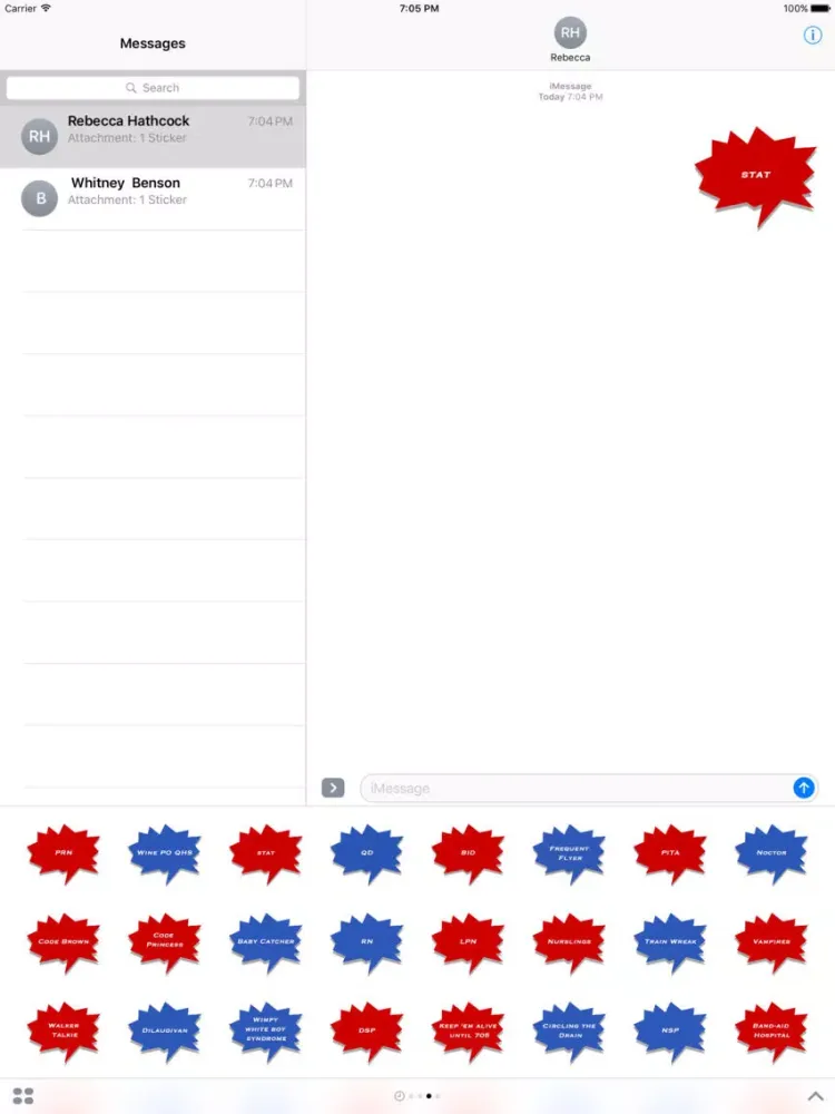Ảnh chụp màn hình của Nurse Slang - Sticker Pack iPad 