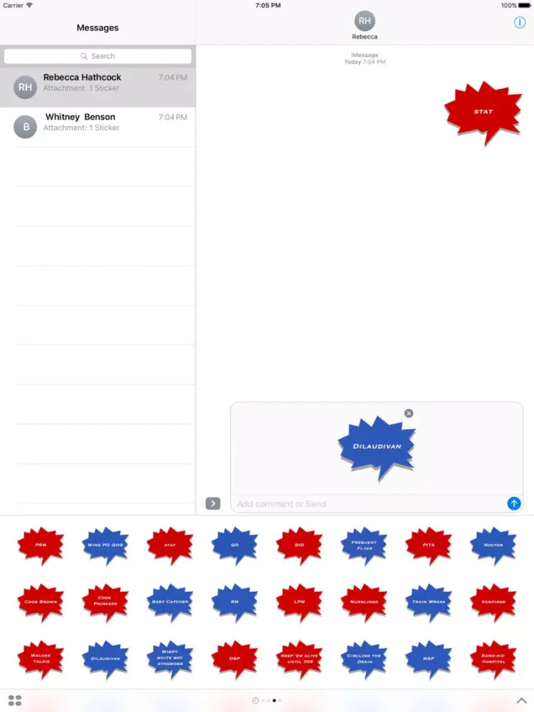 Ảnh chụp màn hình của Nurse Slang - Sticker Pack iPad 