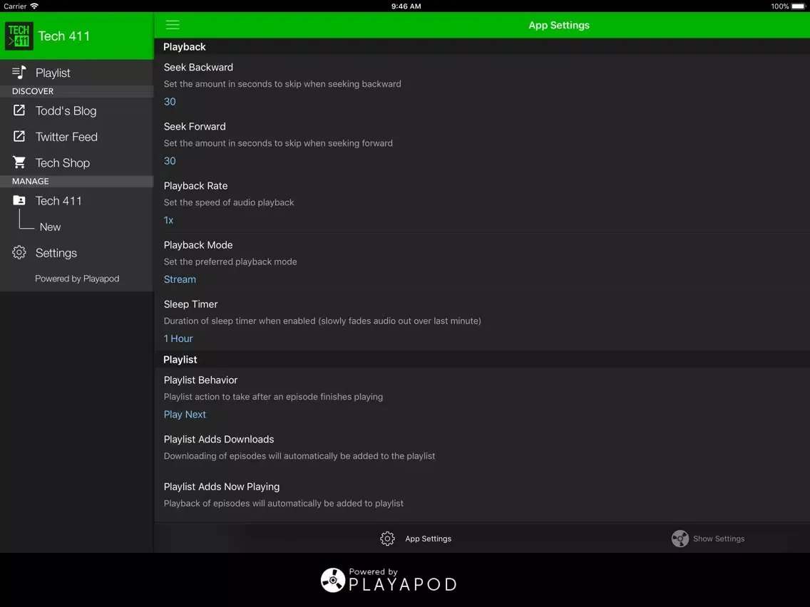 ภาพหน้าจอของ Tech 411 Show iPad 