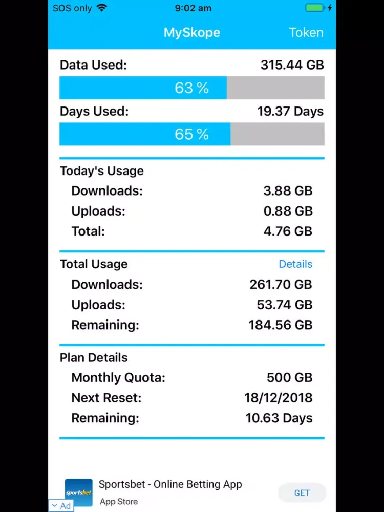 ภาพหน้าจอของ MySkope iPad 