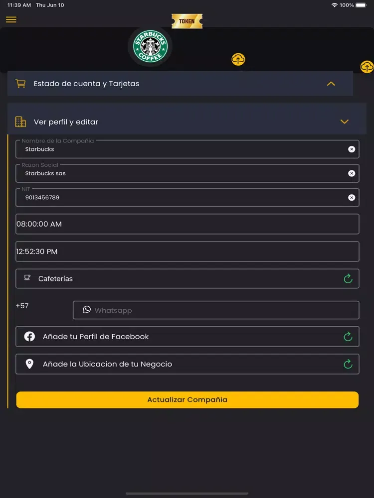 Token Negocios iPad 应用截图