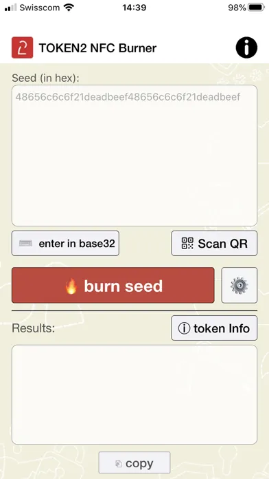 TOKEN2 NFC Burner Ekran Görüntüleri