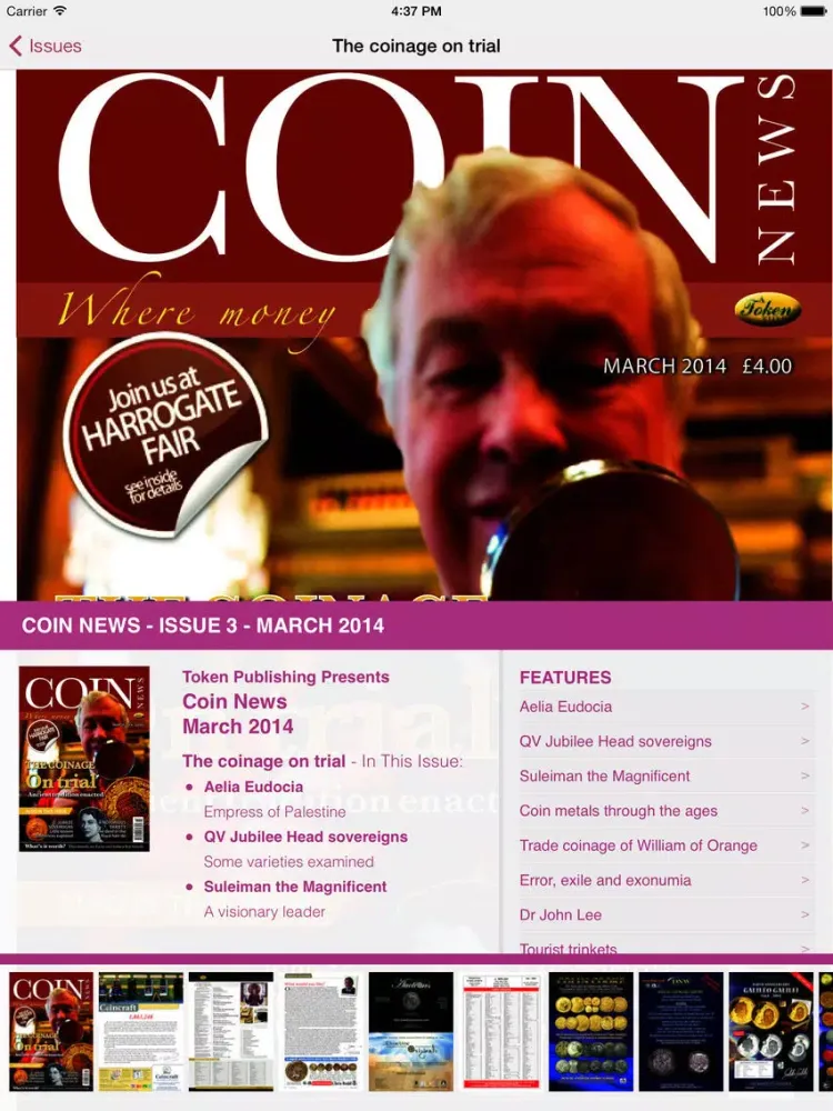 Screenshot di Token Publishing Coin News iPad 