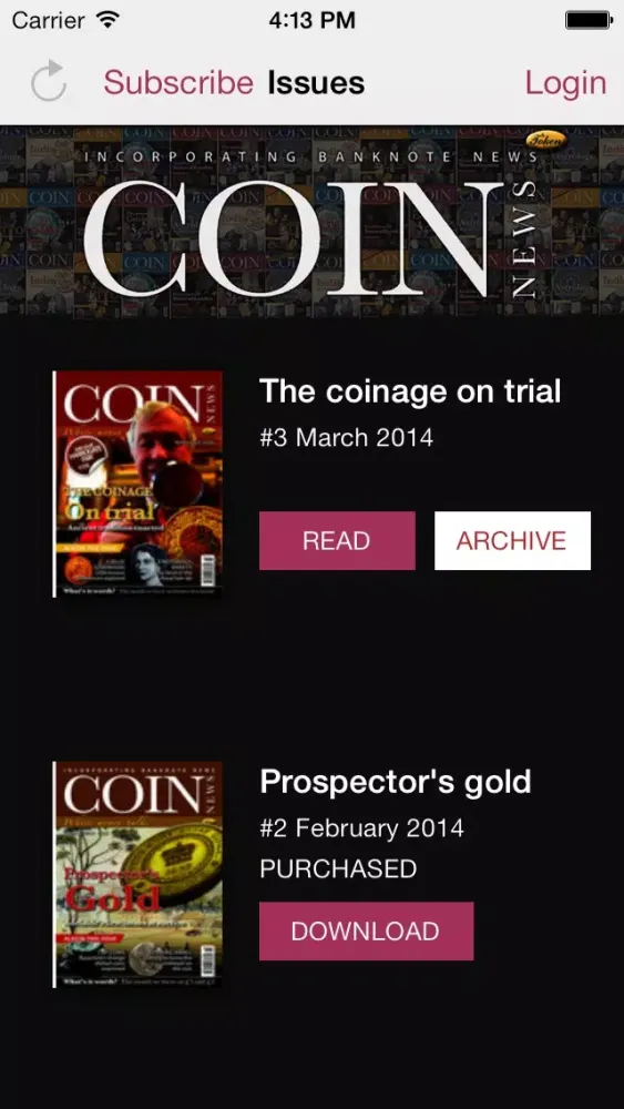 Screenshot di Token Publishing Coin News