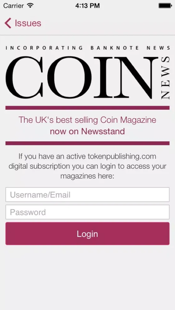 Screenshot di Token Publishing Coin News